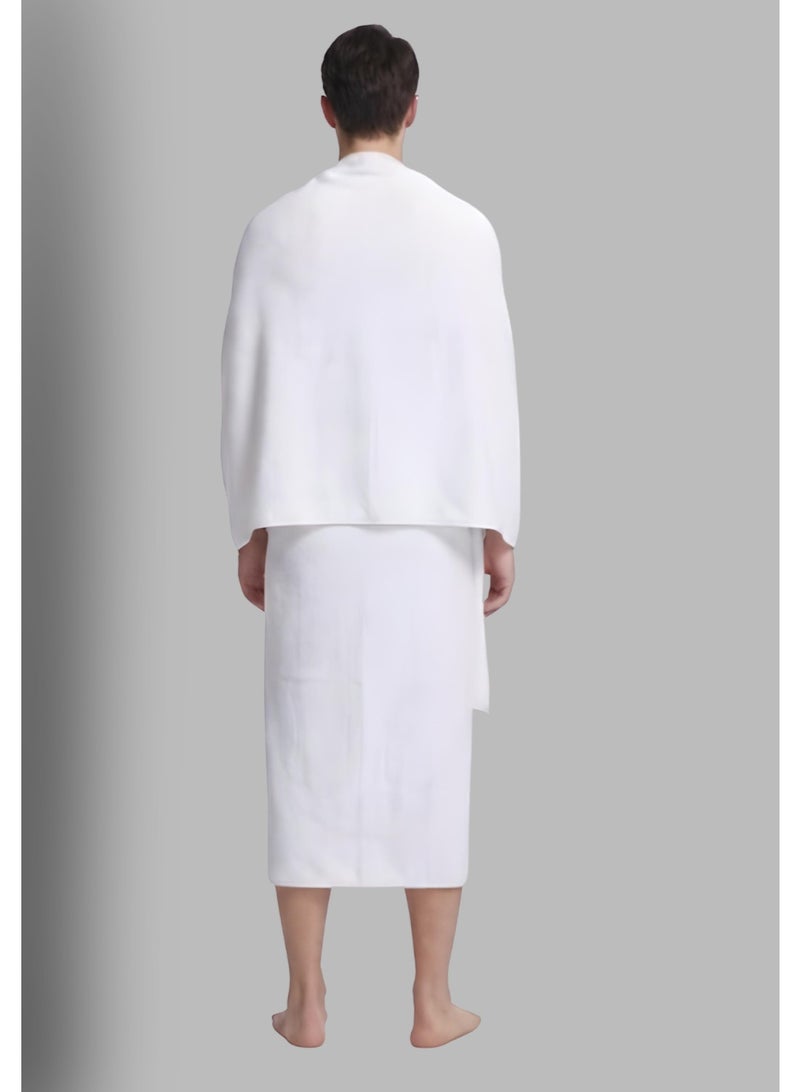 قطني طقم إحرام رجالي من القطن الفاخر للحج والعمرة - قطعتان من ملابس الحج الناعمة - Image 3